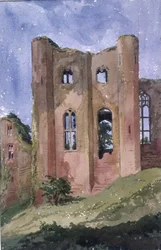 Château de Kenilworth, Warwick, vue depuis la tour adjacente à la Grande Salle